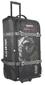 Black rolling backpack with Mares branding on a white background
