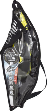 Packaged product with FDA compliance label on a white background