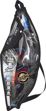 Packaged sports equipment with visible branding on a white background