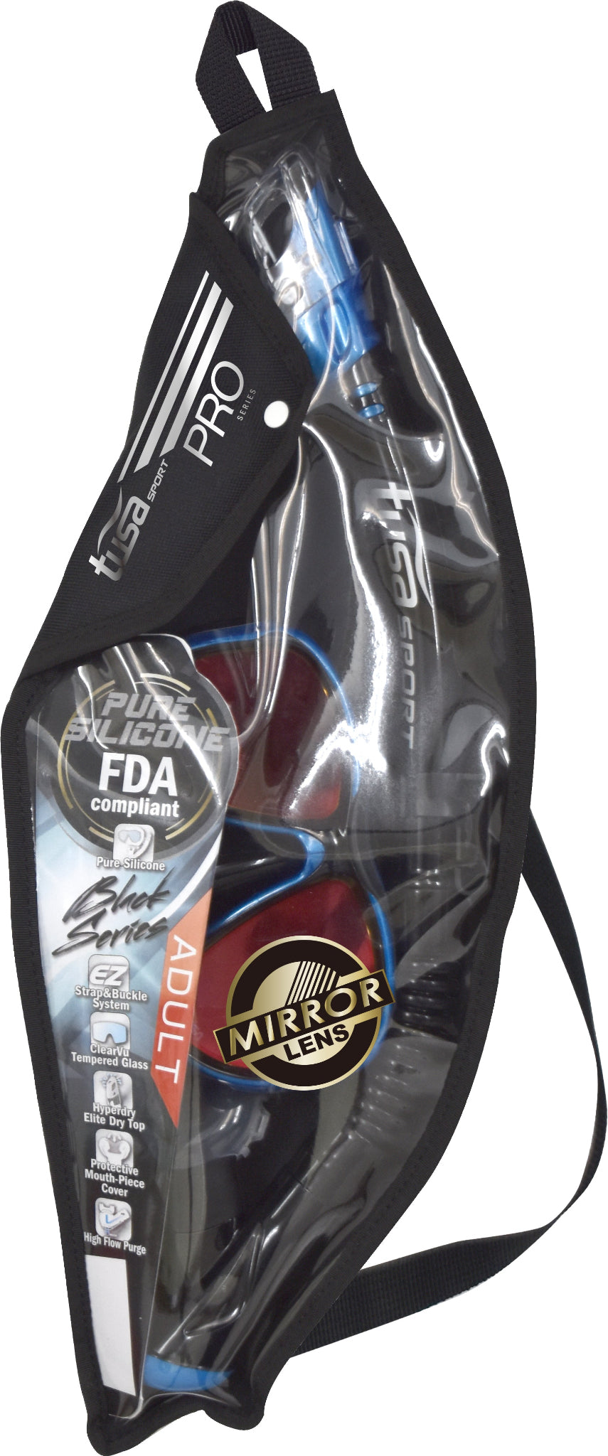 Packaged sports equipment with visible branding on a white background