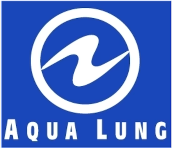 Aqua Lung logo on a blue background
