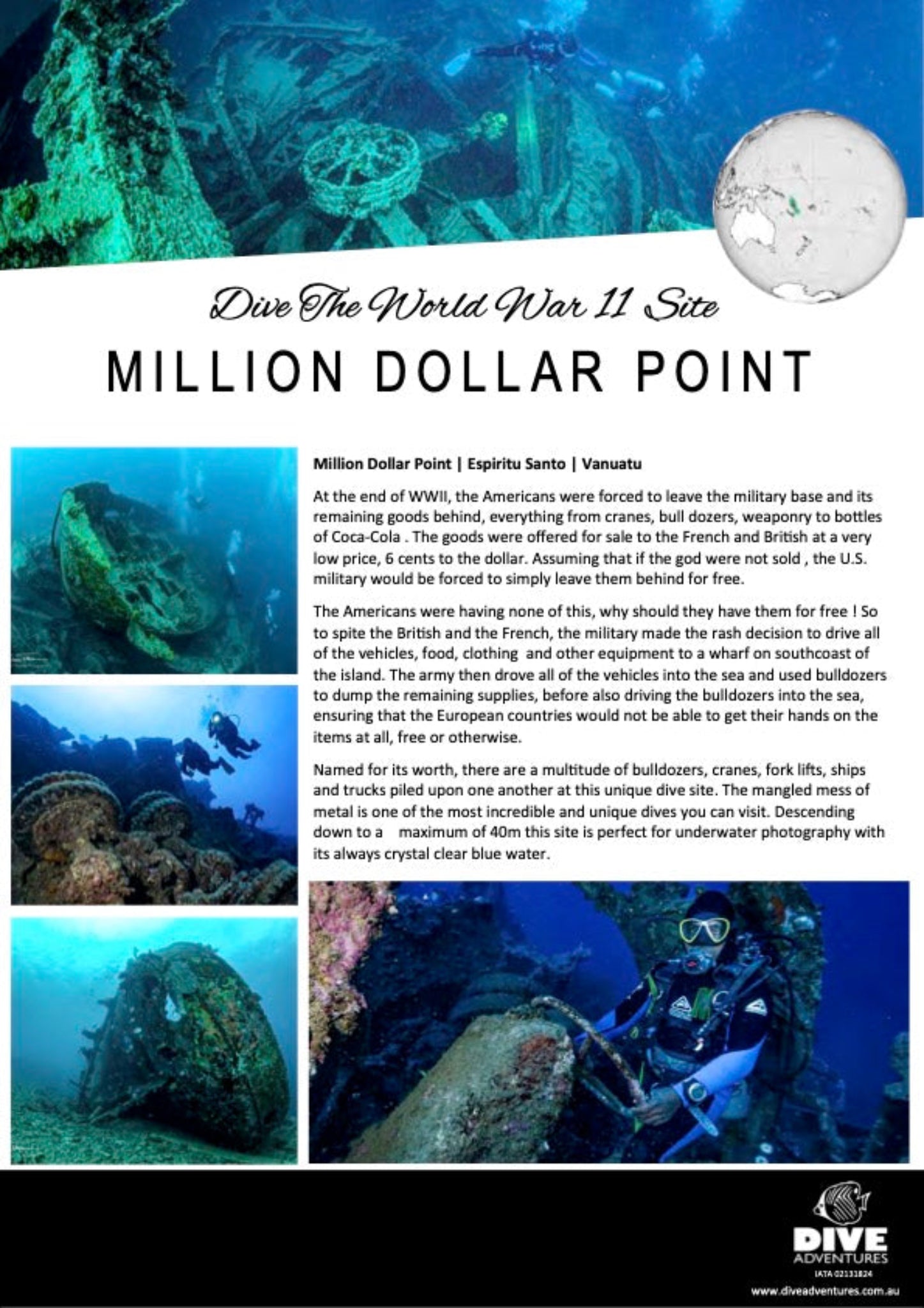 dive million dollar point in Santo